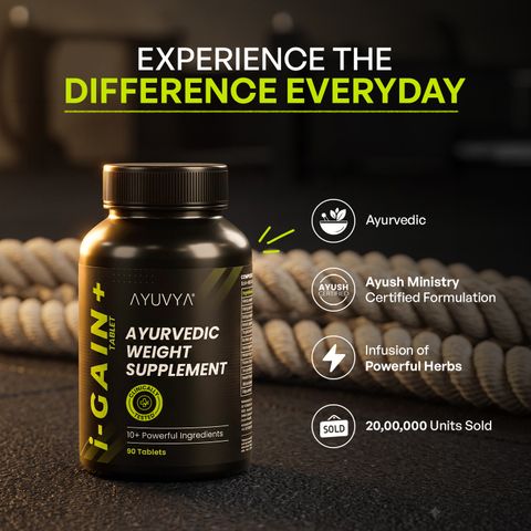 Ayuvya i-GAIN+ Ayurvedic Weight Gainer Tablets (90) 90 Tablets - Image 8