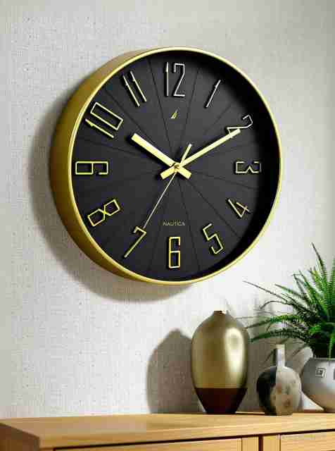 NAUTICA Analog 30 cm X 30 cm Wall Clock (Gold, With Glass, DIY Clocks) - Image 5