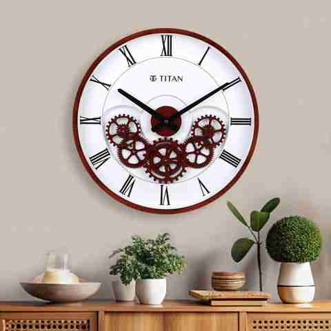 Titan Analog Wall Clock 43 cm Brown - Image 5