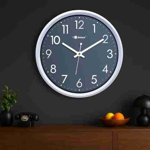 BOSCO Analog 30 cm Wall Clock, Light Blue - Image 5