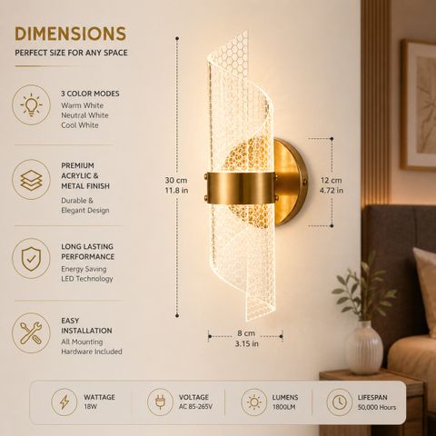 THE UJALAVISTA Wallchiere Wall Lamp with Bulb (Pack of 2) - Image 4