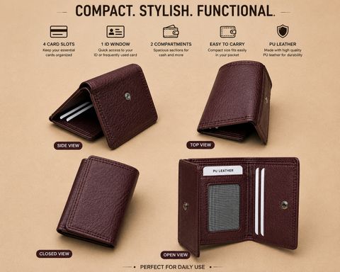 Velbero Brown Artificial Leather RFID Wallet - Image 8