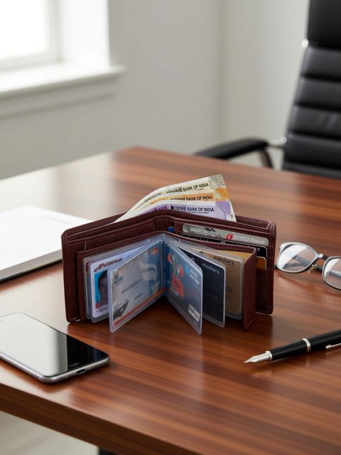 SAMTROH Brown Artificial Leather Money Clip Mini - Image 6