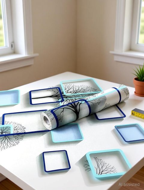Vera Casa Waterproof Abstract Vinyl Wallpaper Blue 1000x45 cm - Image 6