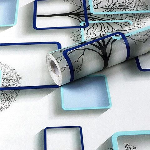 Vera Casa Waterproof Abstract Vinyl Wallpaper Blue 1000x45 cm - Image 7