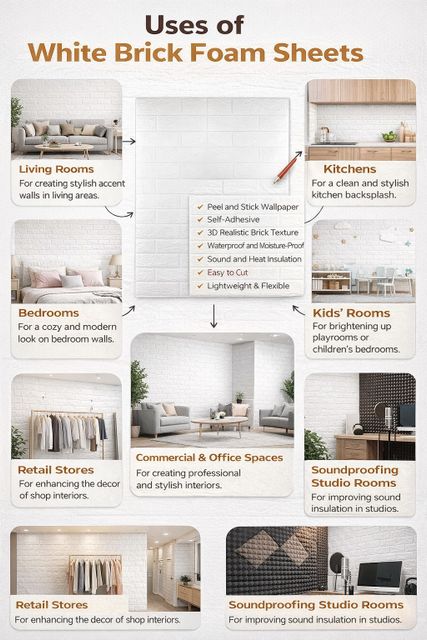 wewell 79x77 cm Decorative Vinyl Wallpaper White (Pack of 8) - Image 7