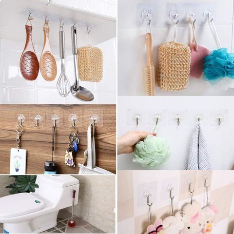 The Home Product Company Strong Adhesive Wall Hook Sticky Hanger Holder for Kitchen Bathroom & Decoration Hook 20 (Pack of 20) - Image 5
