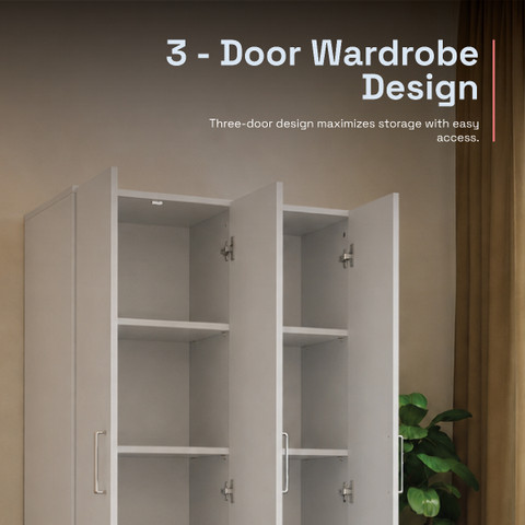 Wakefit Twill 3 Door Wardrobe interior