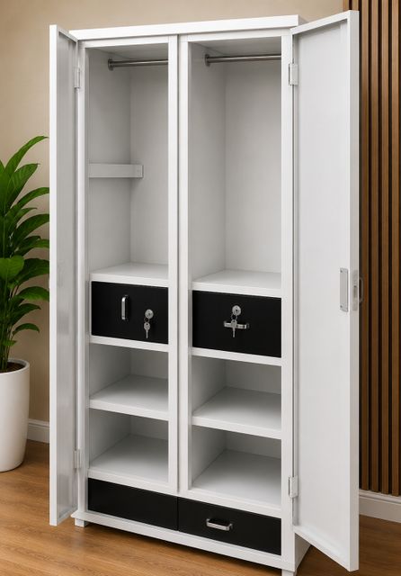 Ecommerce by rohit Metal 2 Door Almirah Brown with Mirror - Image 6