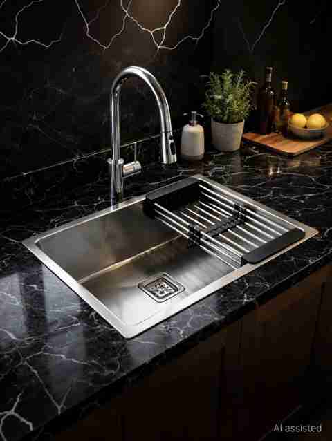 GLOXY 304 Grade Stainless Steel Single Bowl Kitchen Sink with Basket - Image 5