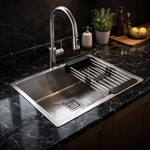 GLOXY 304 Grade Stainless Steel Single Bowl Kitchen Sink with Basket - Image 7