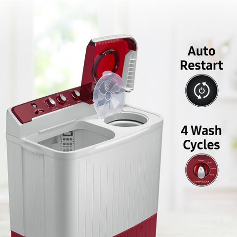 Samsung 7.5 kg 5 Star Semi-Automatic Top Load Washing Machine (Grey, - Image 7