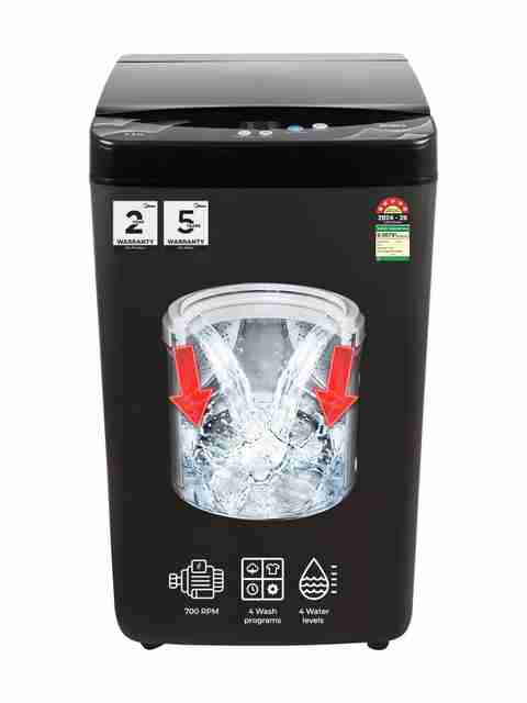 Midea 7.5 kg Fully Automatic Top Load Washing Machine (Black) - Image 5