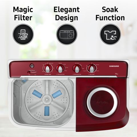 Samsung 7.5 kg 5 Star Semi-Automatic Top Load Washing Machine (Grey, - Image 8