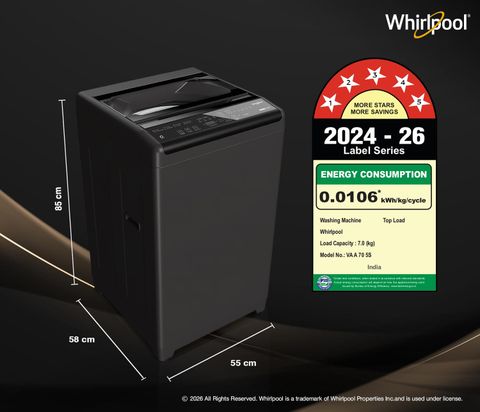 Whirlpool 7 kg Magic Clean 5 Star Top Load Grey - Image 3