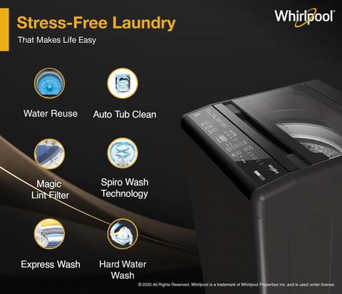 Whirlpool 7 kg Magic Clean 5 Star Top Load Grey - Image 7