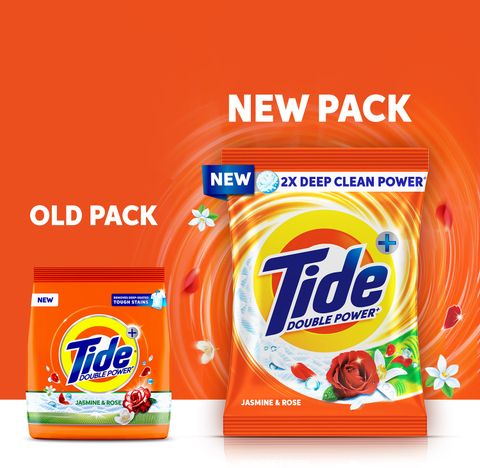 Tide Plus 2X Deep Clean Power World No 1 Brand Detergent Powder (Jasmine & Rose) (480 g) - Image 4