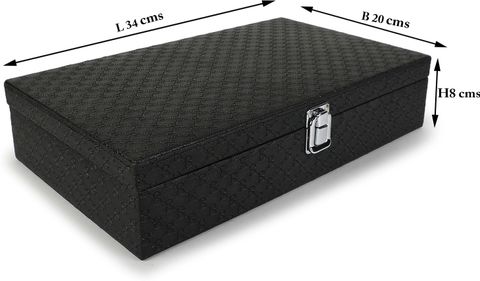 LEDO Watch Box Holder Organizer, Black, Holds 12 Watches - Image 7
