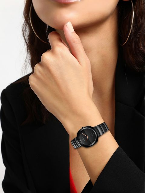 Titan Edge Squircle Black Dial Ceramic Strap Watch - Image 6