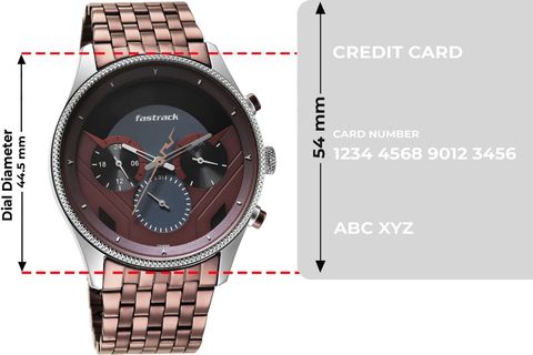 Fastrack Thor Multifunction Black & Red Dial Brown MetalStrap Analog Watch - For Men NT3286KM01,NU3286KM01 - Image 8