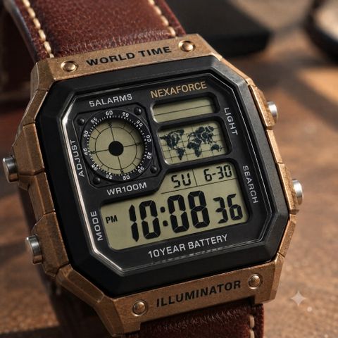 Nexaforce brown leather Analog-Digital Watch - For Men brown leather - Image 3