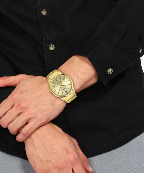 TIMEX Round 39mm Champagne Dial Analog Watch - For Men TW000R431 - Image 7