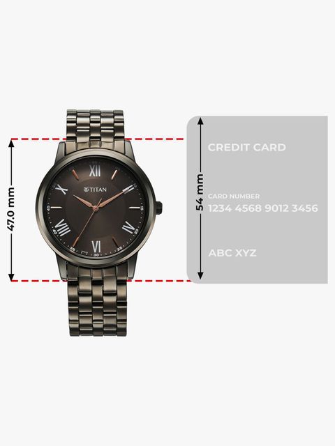 Titan Karishma Anthracite Dial Grey Metal Strap Analog Watch - For Men NT1899QM01,NU1899QM01 - Image 8
