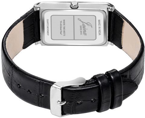JAINX Executive Rectangular Shape Black Leather Strap Analog Watch - For Men JM7250 - Image 8