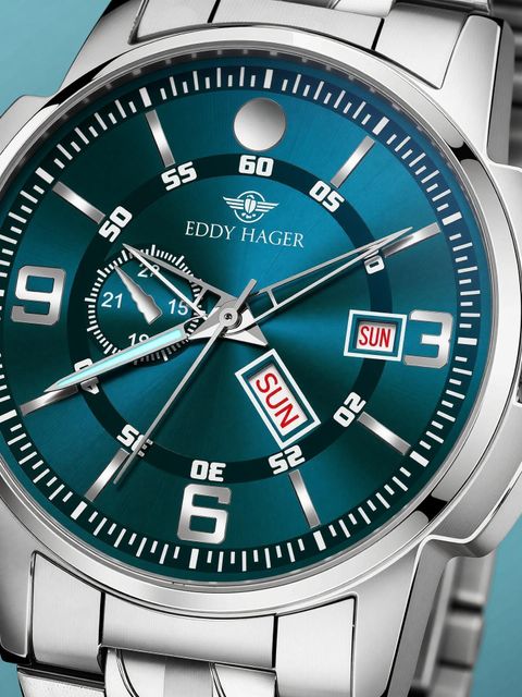 EDDY HAGER Olive Day Date Analog Watch EH-226-OLIVE - Image 7