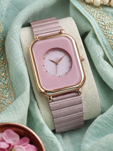 Lucifer DRW43 PEACH watch women Women Rose Gold Square Case
