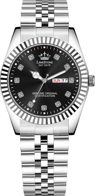 LIMESTONE Legacy Series Stainless Steel Day and Date Functioning | Stylish Chain | Quartz Analog Watch - For Men RLX032 - Image 4