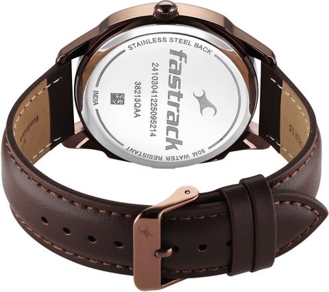 Fastrack Stunners XI Quartz Analog Watch, Green Dial, Brown Leather - Image 7