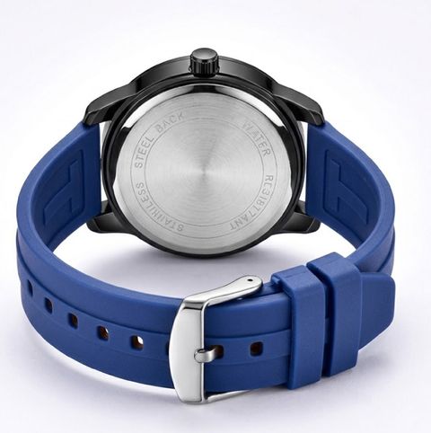 MAAN INTERNATIONAL Prime Collection Dual Dial Quartz Black Silicone Strap Analog Watch - For Men MI-DD-BLUE-03 - Image 8