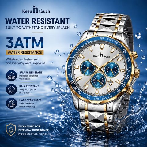 Keep n Touch KT1027 Chronograph Analog Watch for Men, Silver - Image 7