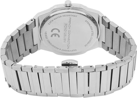 French Connection Roman Number Blue Textured Dial | Men's Silver Analog Watch - For Men FCN0125USM - Image 6
