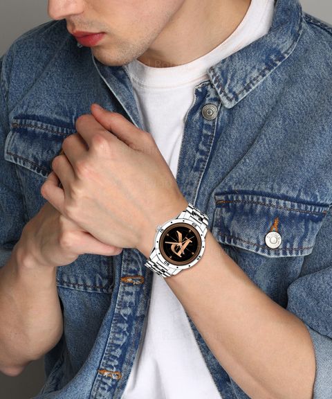 SKOAL ALPHA-R-AVO-SIL-STL Fancy Design Stylish ALPHABET R Dial Silver Leather Strap Men Wrist Watch àªàª¡àª¿àª¯àª¾àª³ - Image 7