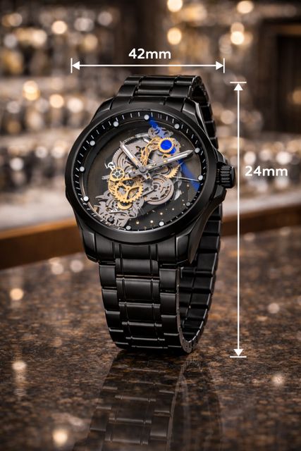 YARA 326925 Analog Watch - For Men 05LK_Watch Skeleton Black - Image 5
