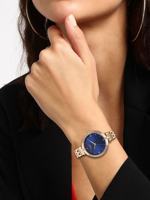 Titan Raga Women's Analog Watch, Blue Dial, Rose Gold Strap - Image 8