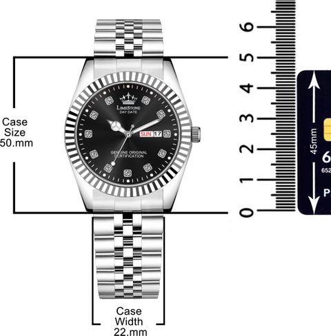 LIMESTONE Legacy Series Stainless Steel Day and Date Functioning | Stylish Chain | Quartz Analog Watch - For Men RLX032 - Image 5