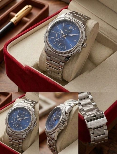 Skylark Analog Watch Men Blue Dial Steel Chain - Image 8