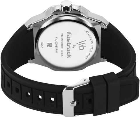 Fastrack Vyb Rebel Quartz Black Dial Black Silicone Strap Analog Watch - For Men FV30008SP01W - Image 6