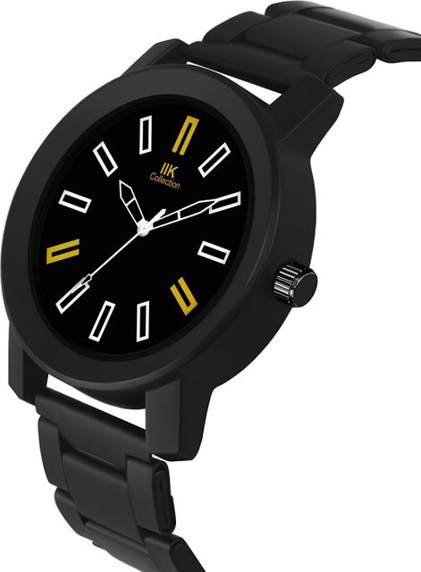 IIK Collection Black Round Dial Stainless Steel Watch for Men - Image 6