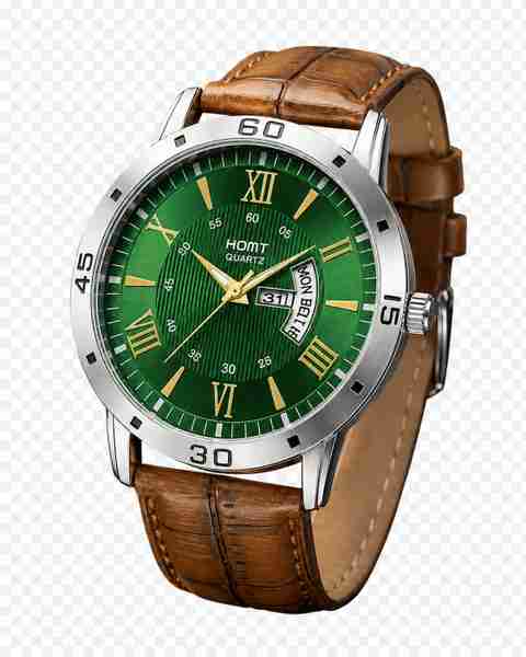 homt Fashion Luxury Round Green dial leather belt Smart Analog Watch - For Men 2122YL07 - Image 5