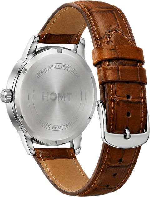 homt Premium Brown Belt Day-Date Round display Analog Watch - For Men Waterproof with Working Day-Date Office & casual wear Gents watch - Image 8