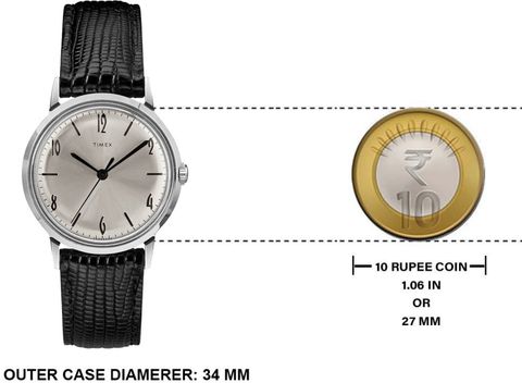 TIMEX TW2R47900U9 Marlin Round 34mm Silver Dial Analog Watch - For