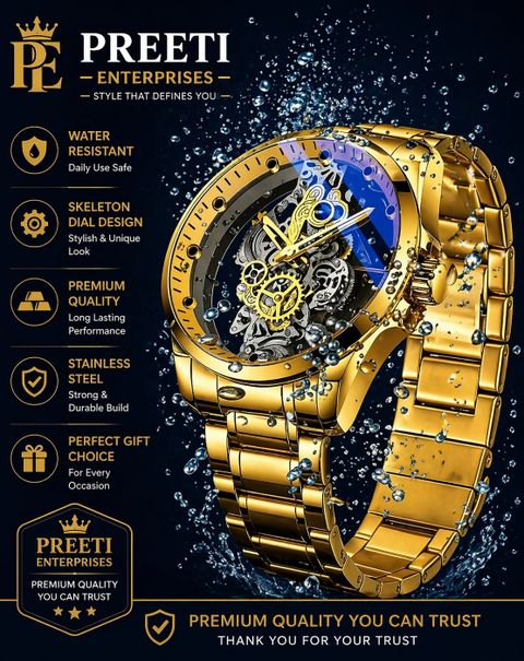 PREETIENTERISES Men's Premium Skeleton Analog Watch - Image 6