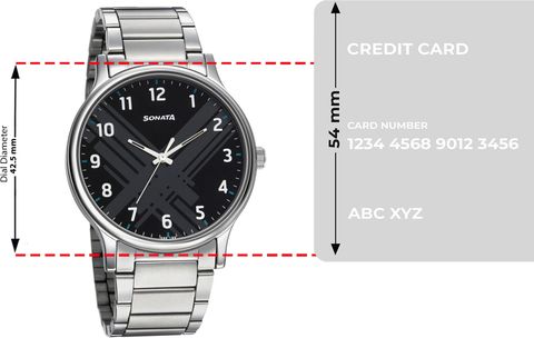 Sonata Smart Plaid Black Dial Silver Stainless Steel Strap Analog Watch - For Men NT77105SM02W,NU77105SM02W - Image 8