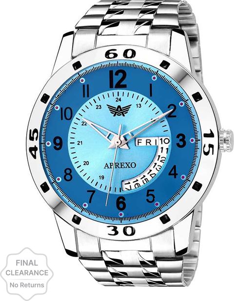 ABREXO Abx-1357 Seagreen Sea Green Dial, Silver Bracelet Day