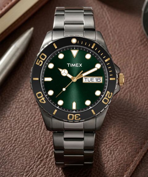 TIMEX Dark Green Dial with Day-Date Function Analog Watch - For
