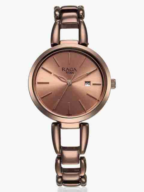 Titan Raga Viva Women's Analog Watch, Rose Gold Dial, Brown Metal - Image 5
